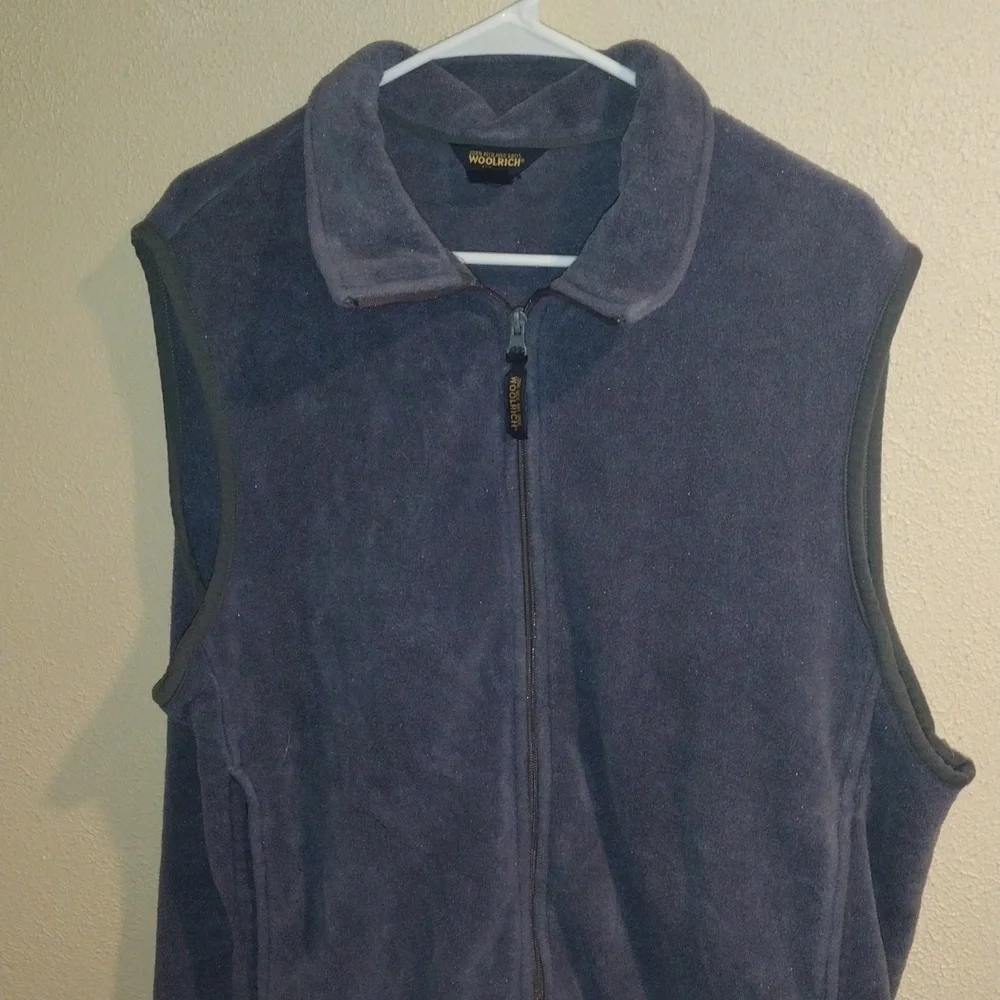 Blue Gray Woolrich Men's Fleece Zip up Vest L